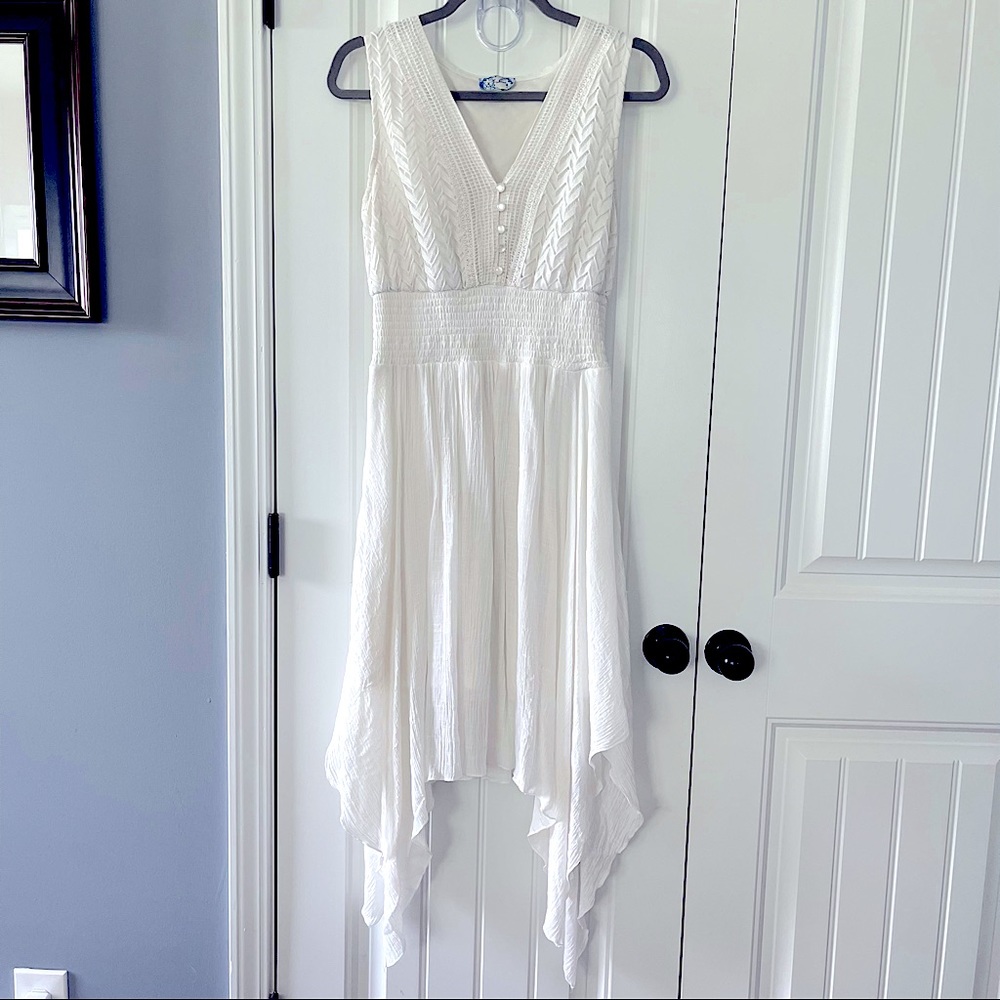 J Gee Sleeveless White Dress | Size Large
